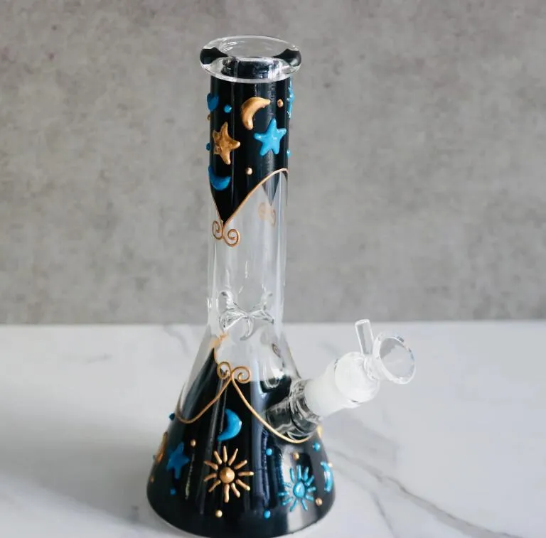 Base del bicchiere Dab bong Bong in vetro acqua Narghilè Shisha Bubbler inebriante Dab Rigs in vetro Downstem Perc Con ciotola da 14 mm 25 cm di altezza