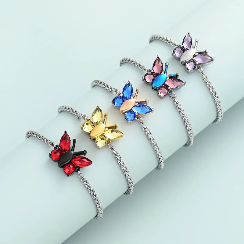 Łańcuchy motyla kremacja serca bransoletka urna dla popiołu biżuteria kobiety