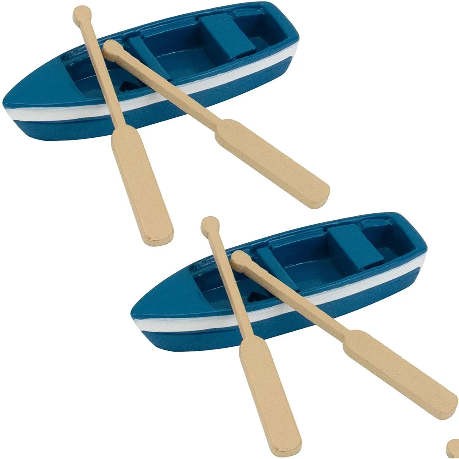 Decoratieve objecten beeldjes Mini Roeiboot Mooie Houten Boot Kleine Plastic Hars Kano Model Met Roeispanen Voor Tuinen Huis Huis Taart Dhrme