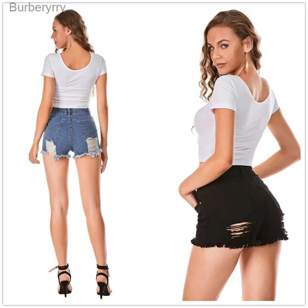 Women's Shorts 2022 New Women Summer High Waist Ripped Denim Shorts Fashion Sexy Stretch Jeans Shorts Street Casual Trendy Clothing S-2XLL231215