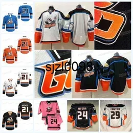 Sj98  Gulls Hockey Jersey Ducks AHL 7 Oleksy 19 Terry 24 Megna 25 Carrick 29 Comtois 38 Sideroff Jerseys Breathable All Stitched