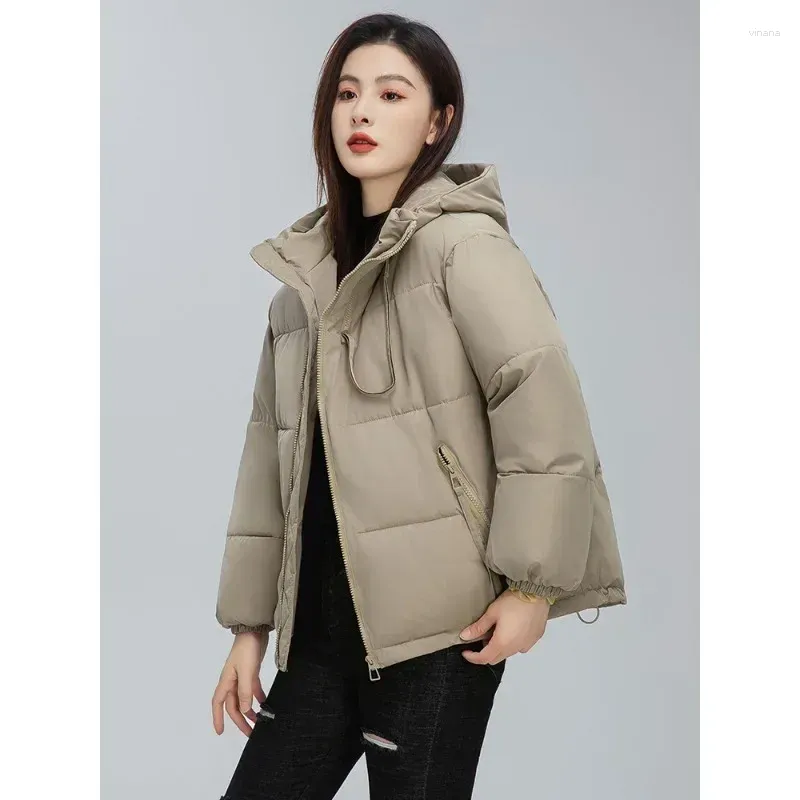 Trench-coat grande taille pour femme, doudoune d'hiver courte, ample, rembourrée, à capuche. Parkas doudounes Casaco Feminino 2023