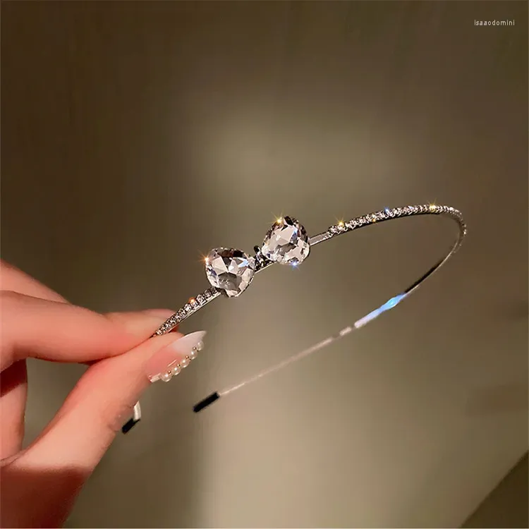 Fermagli per capelli FYUAN Fasce per capelli con strass stile coreano per donna Piccolo fiocco per capelli Accessori da sposa Accessori per gioielli