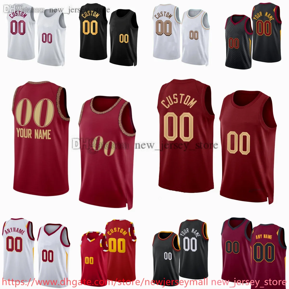 Custom 2023-24 Printed Basketball 10 Darius Garland Jersey 45 Donovan Mitchell 20 Georges Niang 13 Ricky Rubio 30 Damian Jones 2 Ty Jerome 12 Tristan Thompson Shorts