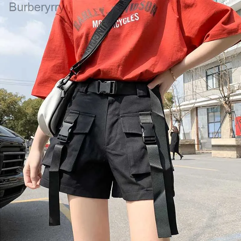 Shorts pour femme EACHIN femmes taille haute Shorts dames mode d'été Harajuku Streetwear short cargo décontracté avec poches de ceinture Jogging ShortsL231215