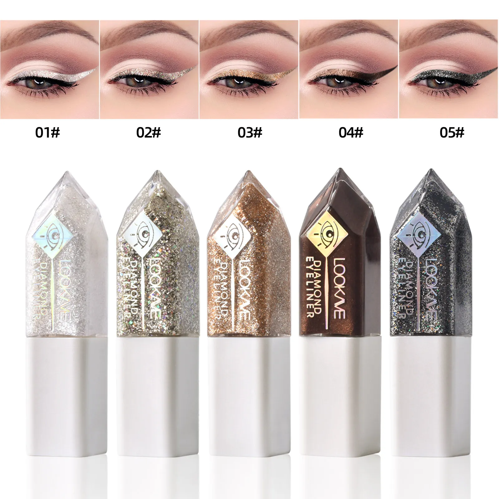 Lookave shimmer diamant färgglada flytande eyeliner