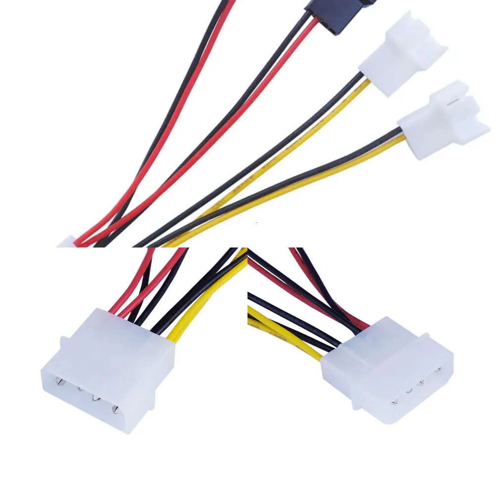 Nowe adaptery laptopa ładowarki 4-pinowe molex do 3-pinowego wentylatora zasilającego Złącze adaptera 12 V x 2/5v x 2 Kable wentylatora chłodzenia komputerowego dla wentylatora obudowy CPU