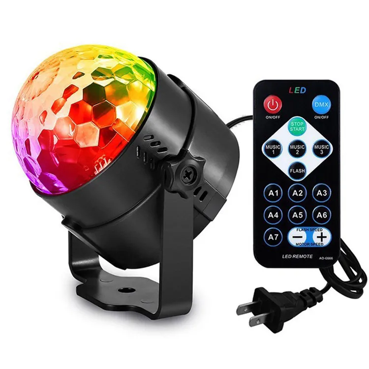 Luces de discoteca para fiesta y escenario, luces de DJ, luz láser LED  activada por sonido, proyector estroboscópico de luces RGB que destellan,  con