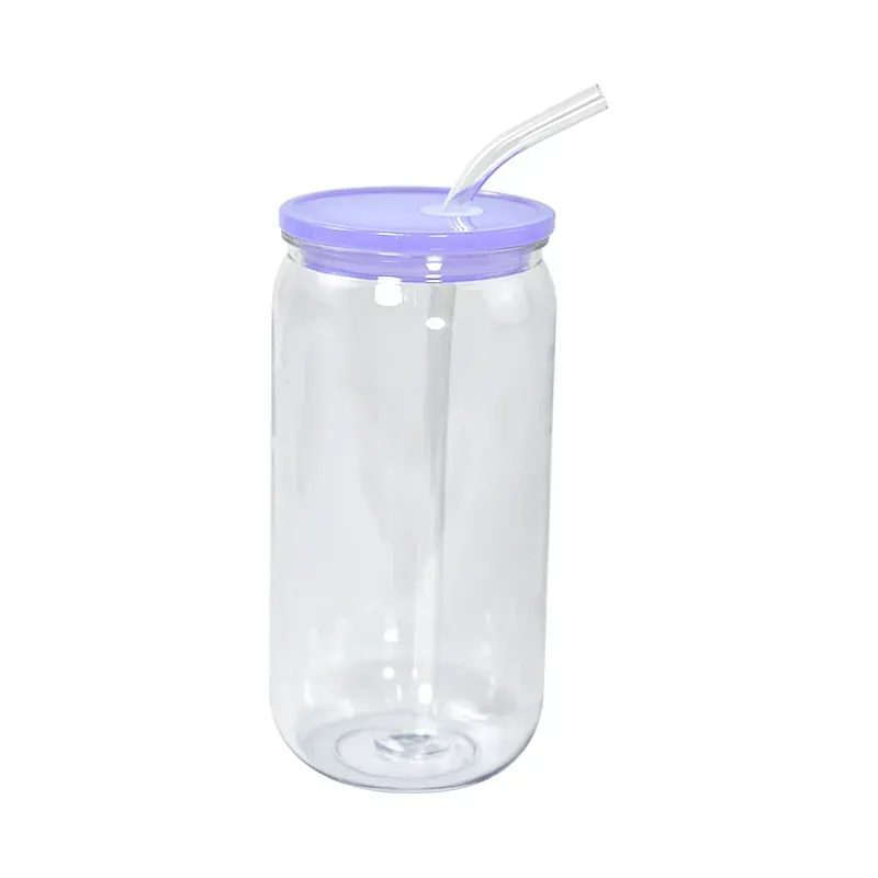 16oz Plastic Mason Jar PP acrylic single-layer cup with Straw 500ml Clear Mason Can PP Drinking Cup