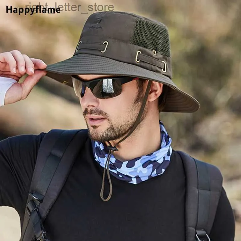 Szerokie brzegowe czapki wiadra czapki męskie czapka oddychająca siatka Solidny kolor wiadra czapka boonie czapka rybacka kempingowa wędrówka anty-UV Sun Hat Wide Brim Fisherman Hat YQ231215