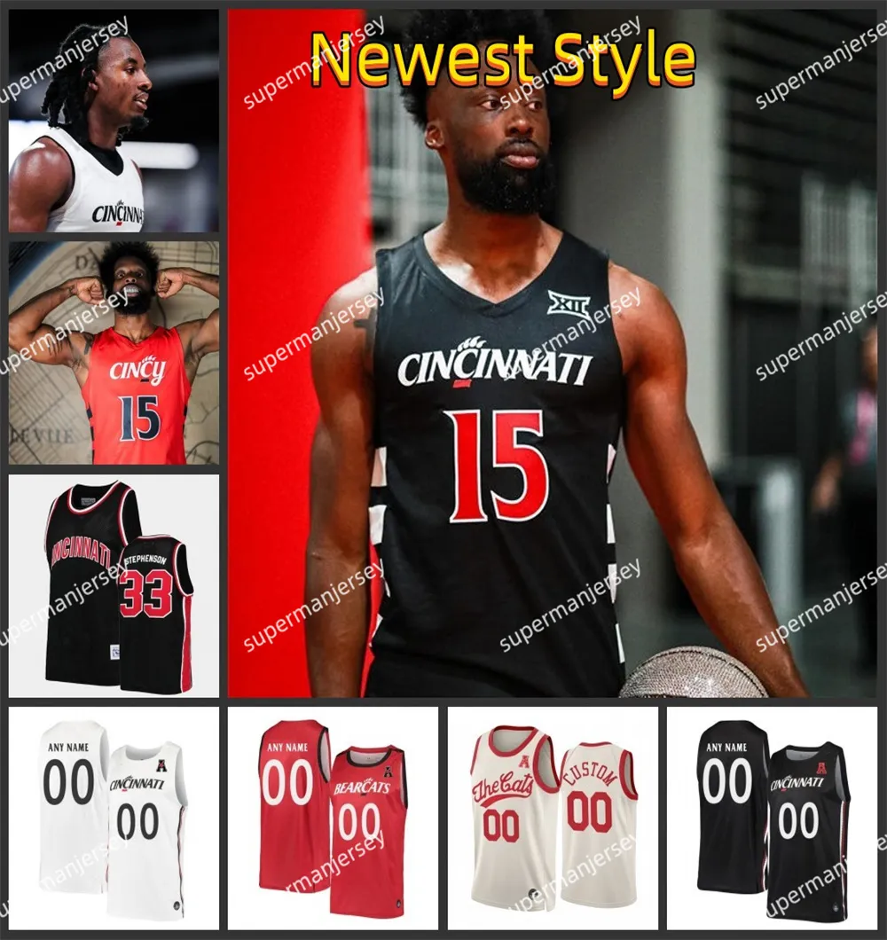 Maglia da basket Cincinnati Bearcats Jack Twyman Trevon Scott Landers Nolley II Rob Phinisee John Newman III Josh Reed Simas Lukosius Custom Cincinnati Novità