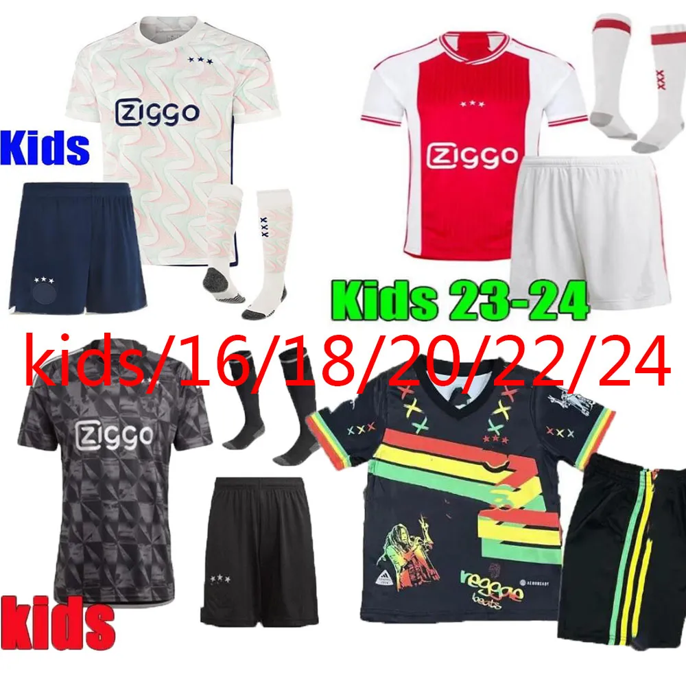 TADIC 23 24 Maillots de football Brobbey Berghuis Black Marley Kit Klaassen Brobbey Bergwijn Cruyff LUCCA KUDUS Chemise de football à domicile Kit enfants Uniformes