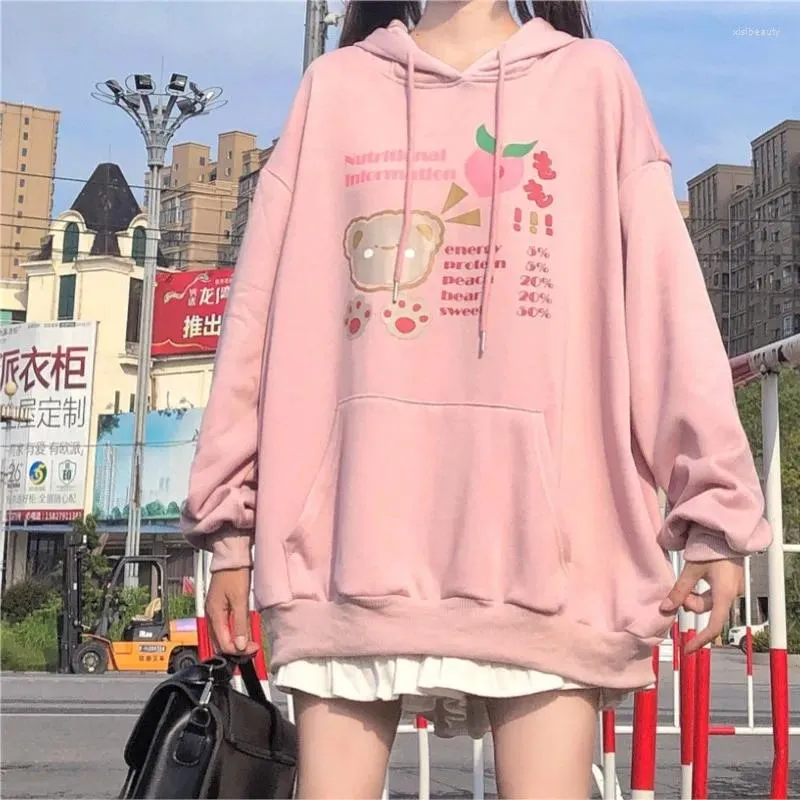 Kadın Hoodies Kadınlar Kawaii Sweatshirt Tatlı Sevimli Karikatür Anime Baskı 3D Baskı Giyim Estetik Büyük Boy Kıyafetler