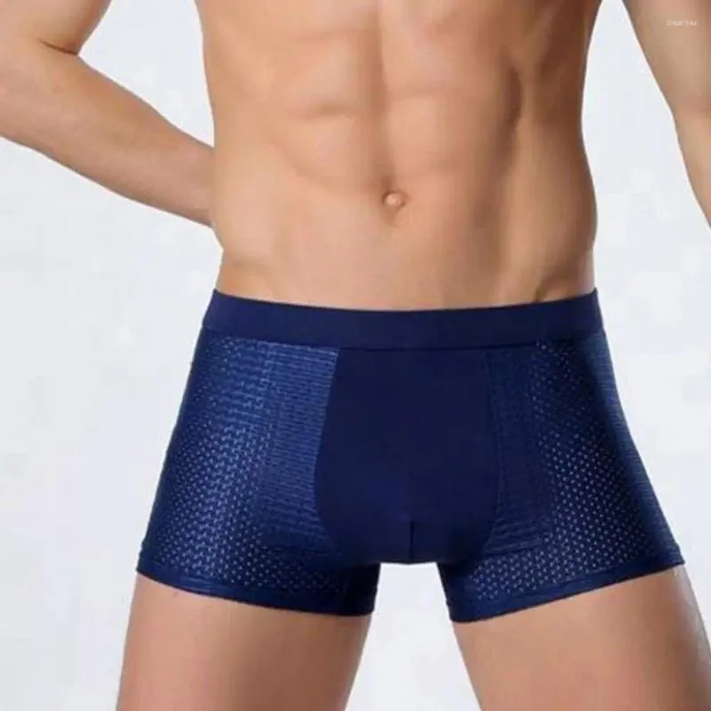Underpants Sexy Modal Underwear Briefs Men Mesh Hollow Solid Color Boxers U Convex Breathable