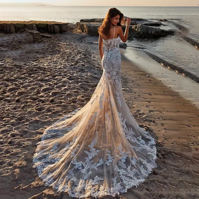 DHgate.com:Champagne Mermaid Wedding Dress with Lace