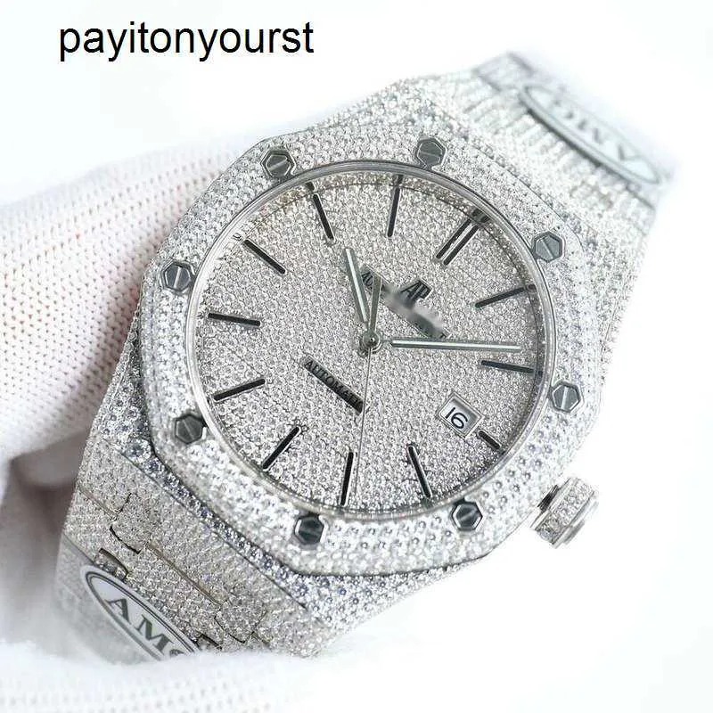 Часы Audemar Pigue AP Diamond Watches 10a Full Diamond Watch Дизайнерские наручные часы Ap Auto V93f Высококачественный механический механизм Uhr Bust Down Montre Iced Out Royal Re