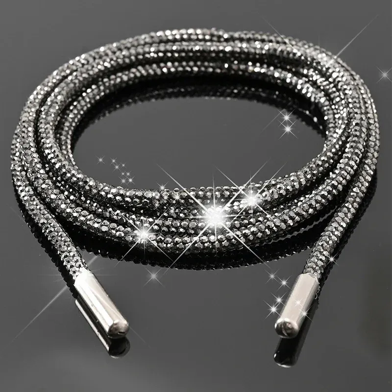 Sko delar Tillbehör 1Pair2pcs Rhinestone Lace Luxury Diamond Shoelace Bright String Cross Braiding Strap Diy Drawstring 231215