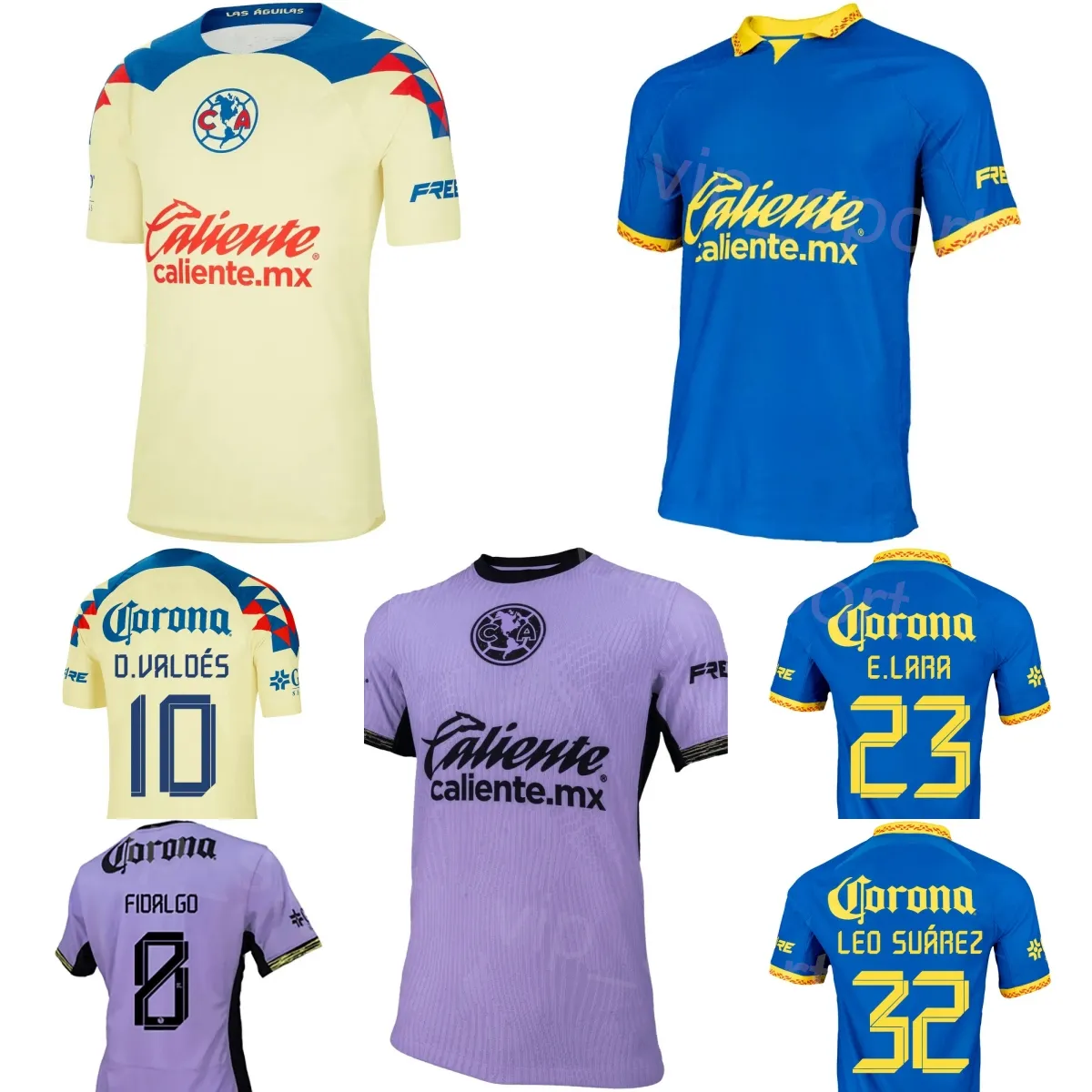 Club Soccer Club América 7 Brian Rodriguez Jerseys 32 Leo Suarez 17 Alejandro Zendejas 10 Diego Valdés 33 Julian Quinones Camisa de futebol Kits Uniforme 23 24 Man Team