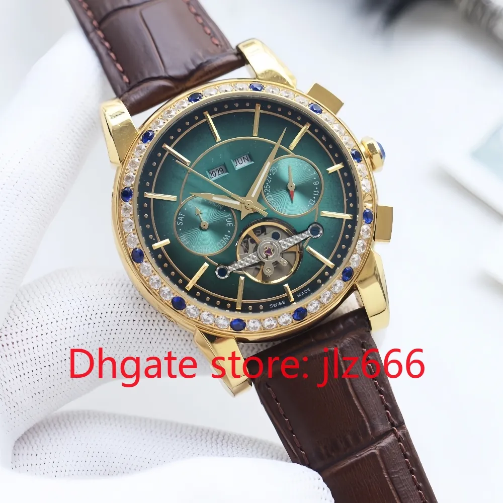 مشاهدة Men's Mechanical Watch Design Luxury Pp حركة ميكانيكية تلقائية بالكامل Tourbillon Sapphire Mirror مقاومة للماء ، RR