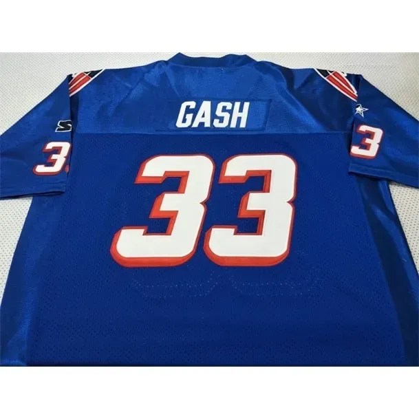 SirRare 1990 Game Worn #33 Sam Gash RETRO Jersey BLUE With Team Men College Jersey Size S-4XL or custom any name or number jersey