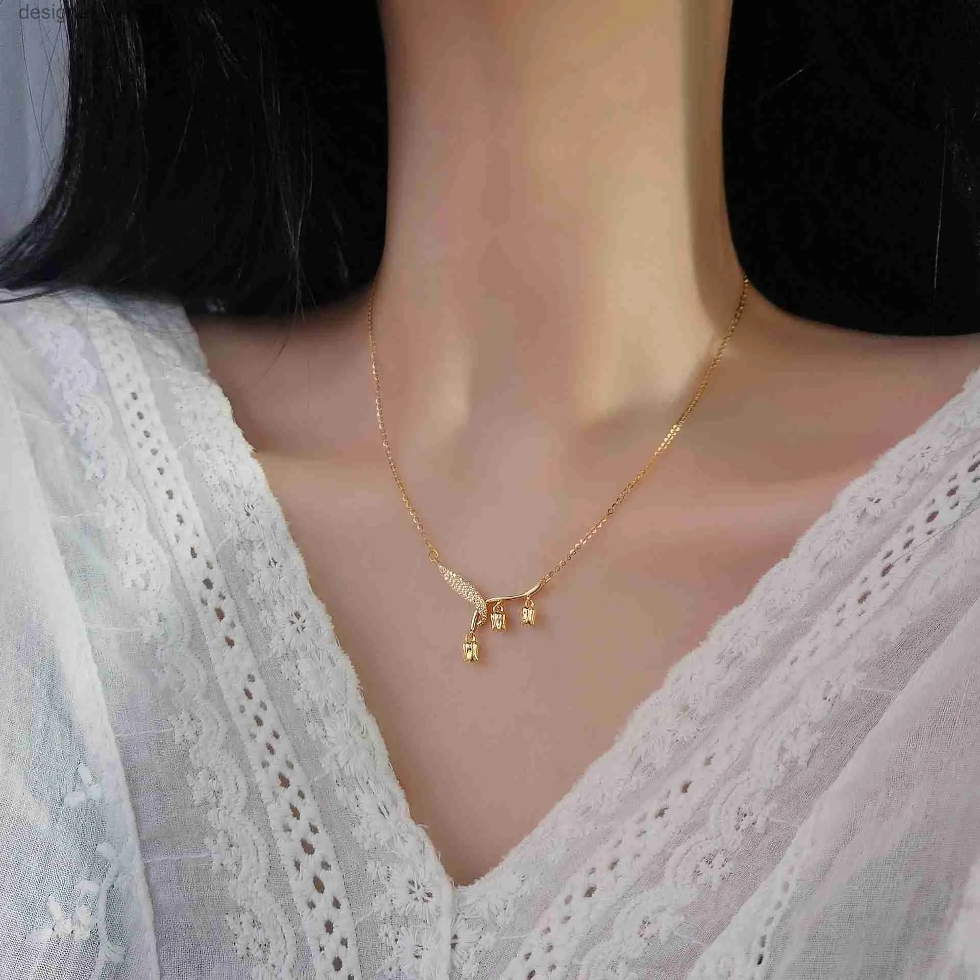 Pendant Necklaces S925 Pure Silver Lily Leaf Pendant Necklace Set