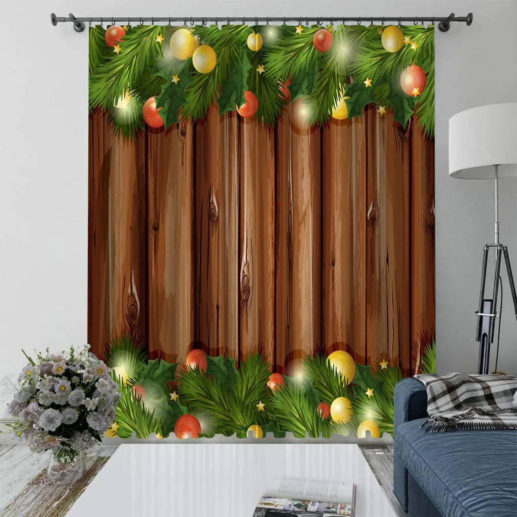 3D Christmas blackout curtains custom size Waterproof Bath Curtain 3D Print Door Shower Curtain Polyester Fabric