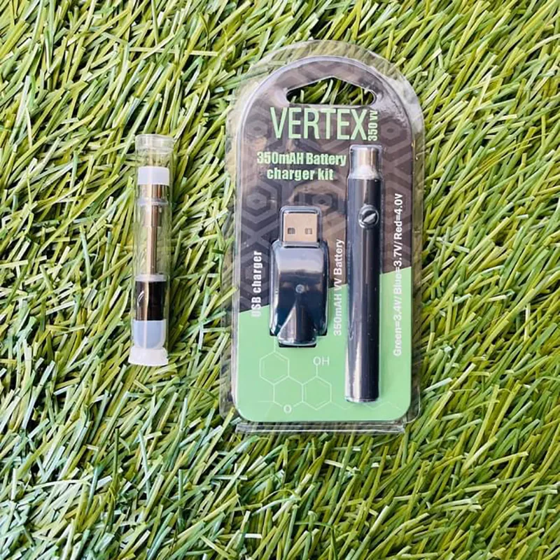 Vertex – poteau de batterie de préchauffage, emballage en plastique, stylo 350mah, fil 510, 3.4v-4.0v, tension réglable en bas