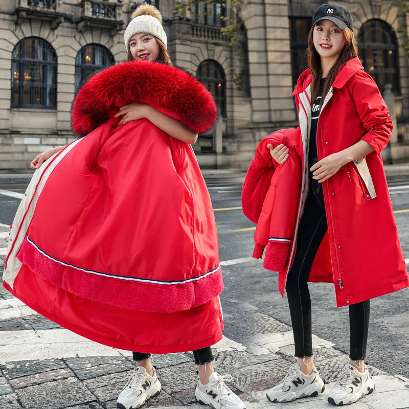 Veste d'hiver en coton deux pièces mi-longue, veste en duvet de coton à capuche avec doublure intérieure amovible pour femmes