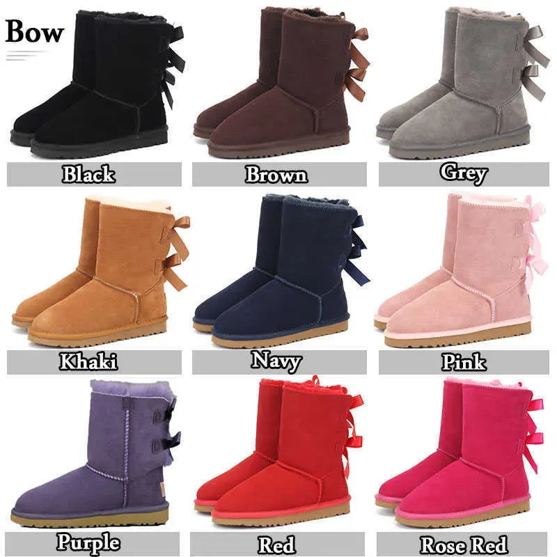 Femmes Bottes de neige d'hiver Laday Girl's chaussures en coton de qualité supérieure Short Bow boot femme créateur de luxe mode baskets classiques chaudes