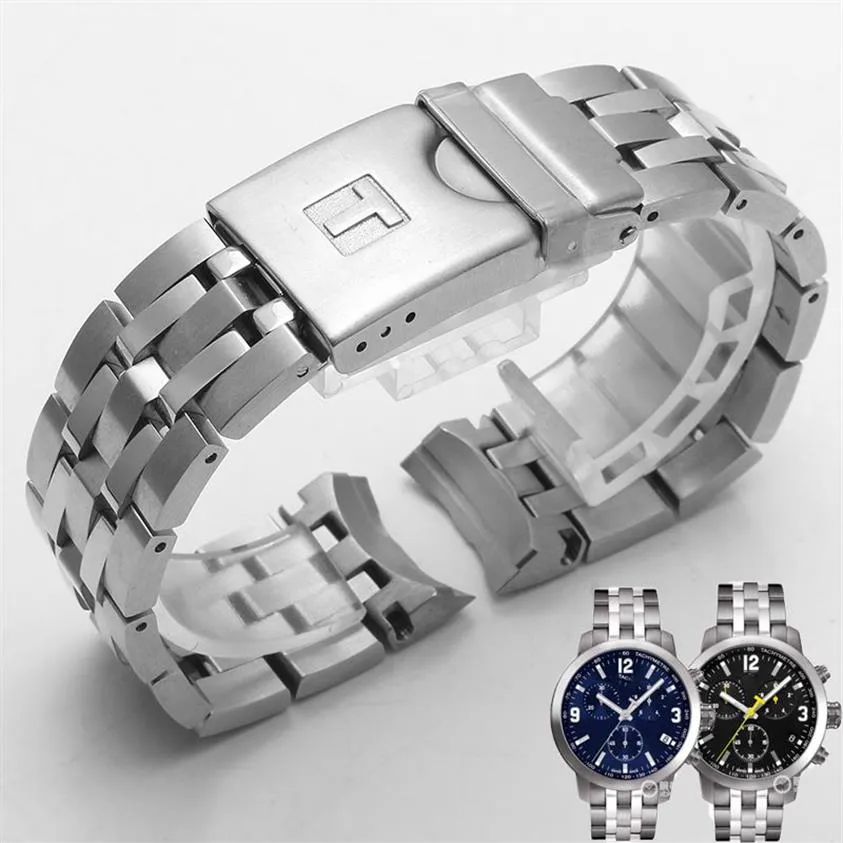 Shengmeirui PRC200 T055417 T055430 T055410 Cinturino Parti di orologi maschio striscia Solido cinturino in acciaio inossidabile LJ201124285V