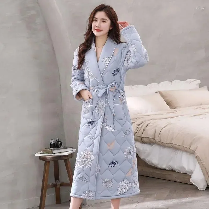 Ladies warm winter dressing cheap gowns