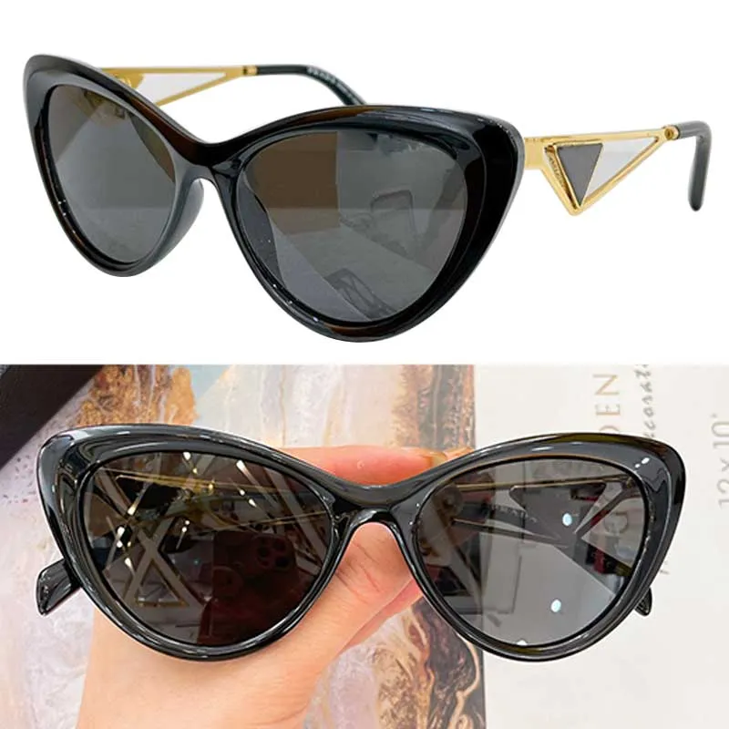 Cats Eye Danies Designerskie okulary przeciwsłoneczne z octanową włókno Ramka Metal Trójkąt Pusty nogi Women Seksowne okulary przeciwsłoneczne Pr71zs Lunettes de Soleil Cat Eye pour femme