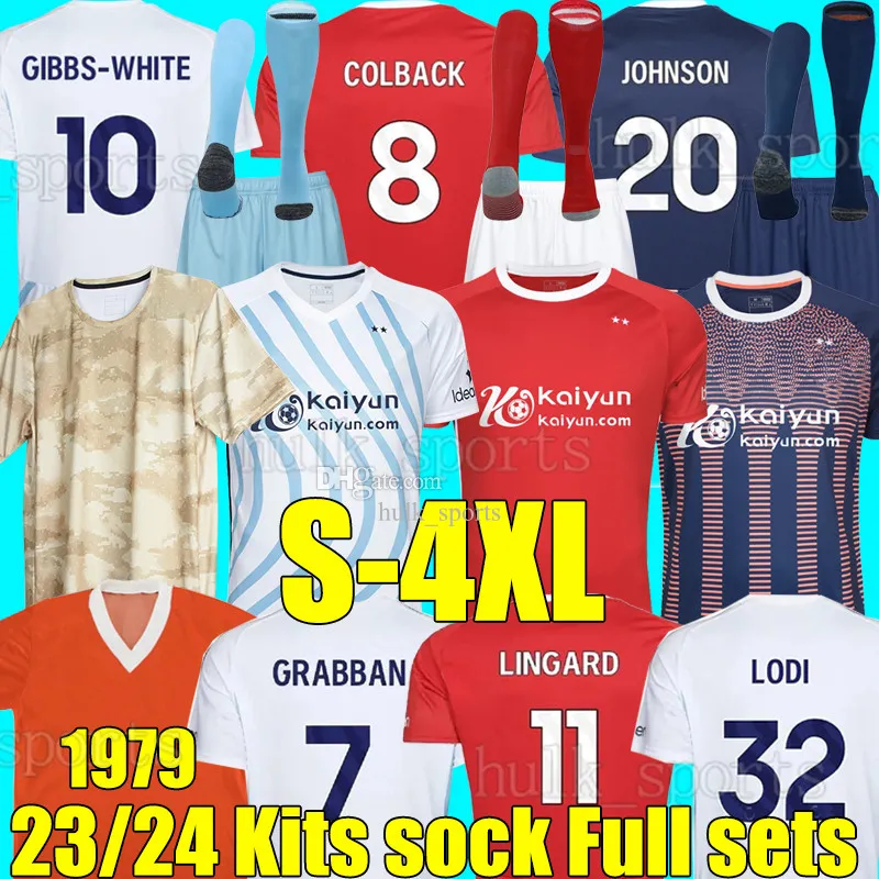 XXXL 4XL Nottingham 23/24 Soccer Jerseys Forest Forest Wood Mangala Awoniyi Gibbs-White Elanga Dominguez Aina Men Kids Socks مجموعة 1979