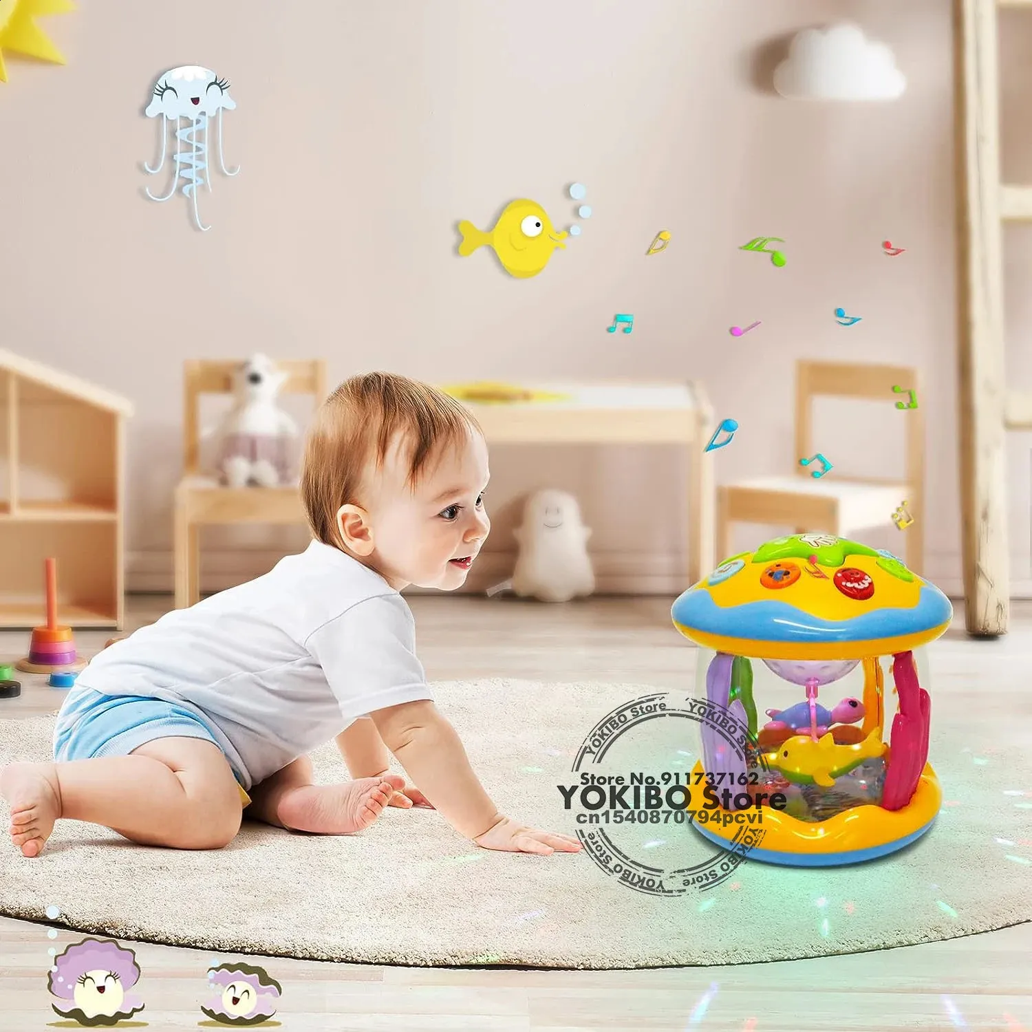 Claviers Piano Bébé Jouets 6 0 12 Mois Jouet Musical Bébés Océan Projecteur  Rotatif Montessori Jouets Éducatifs Précoces Avec Musique Lumière Enfants 1  2 3 231214 Du 25,36 €