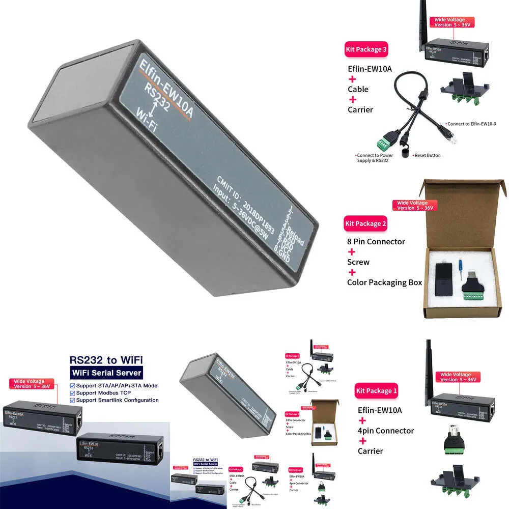 Nowe adaptery laptopa ładowarki Port szeregowy RS232 do Ethernet Device Server Converter IOT ELFIN-EE10 Obsługa TCP/IP Telnet Modbus TCP Protocol