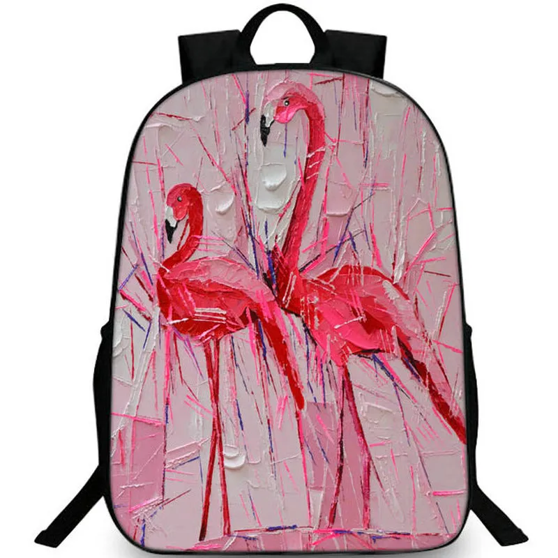 Flamingo backpack Red Fire Bird daypack Fashion school bag Casual packsack Print rucksack Picture schoolbag Photo day pack