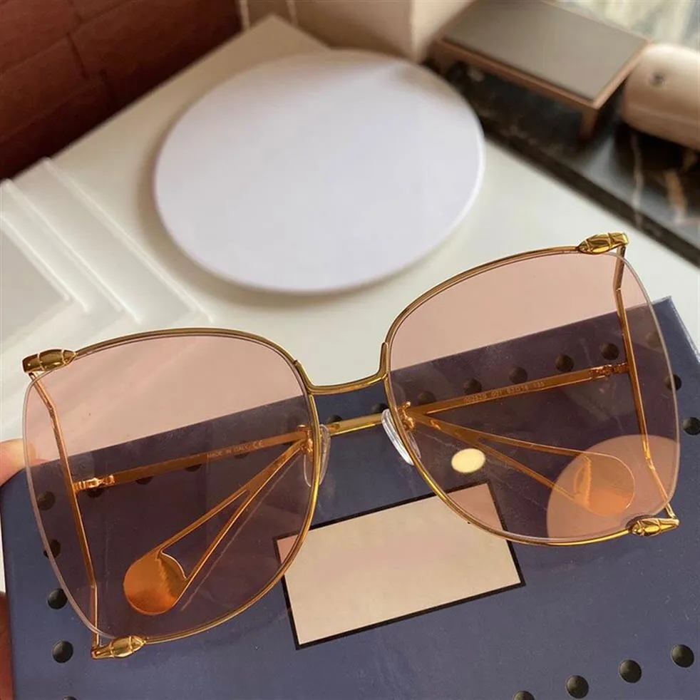 النظارات الشمسية Occhiali da Sole 0252S Moda Shopping Personalizzato speciale gambe specchio intarsiato perla uv400 con scatola di conse227z
