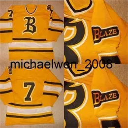 Weng VTG-Bursnville Blaze Game Worn Used High School Hockey Jersey 100% Stitched Embroidery s Hockey Jerseys