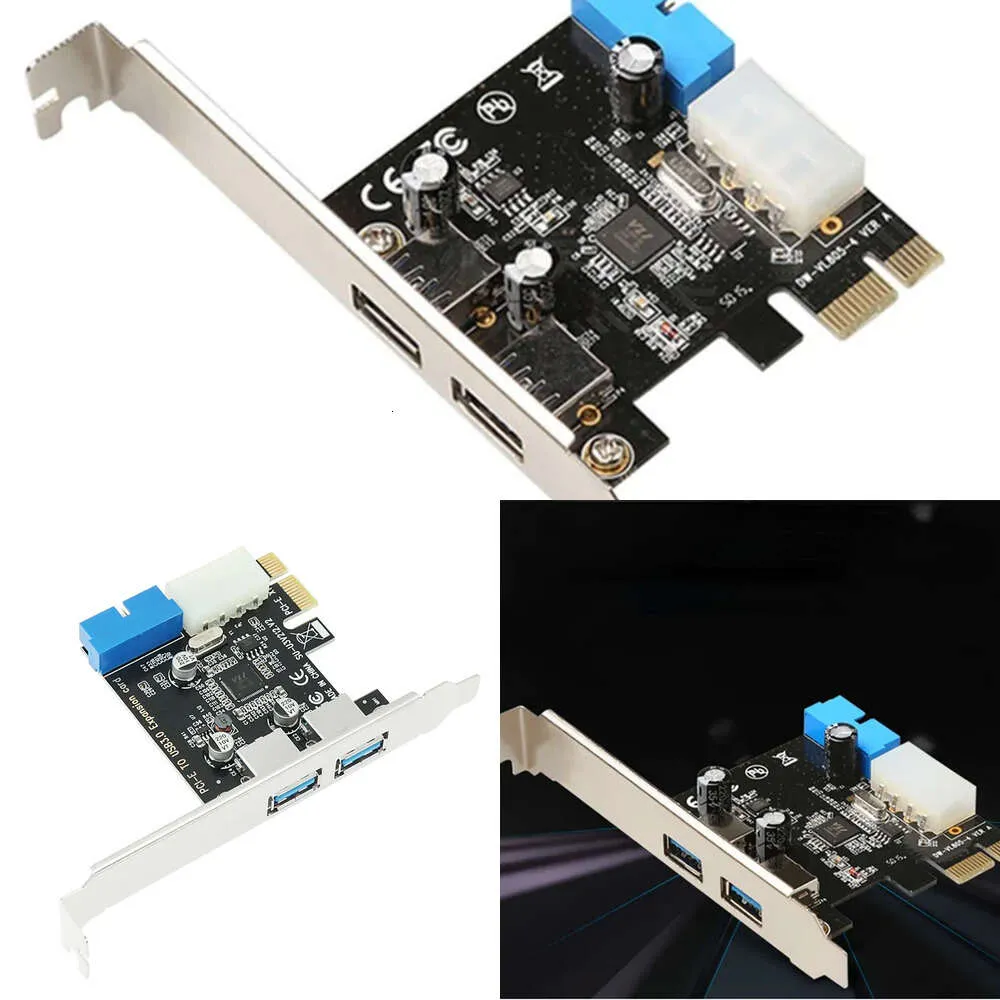 Nieuwe laptopadapters Opladers USB 3.0 PCI-E uitbreidingskaartadapter 2-poorts USB3.0-hub Interne 19-pins 19-pins header USB 3 naar PCIE PCI express-adapterkaart