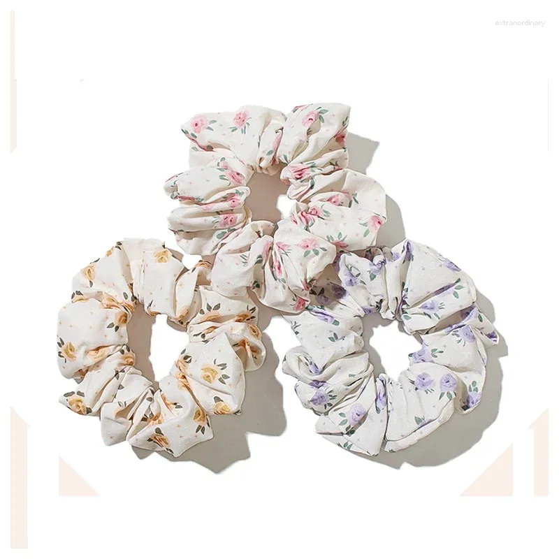 15pcs Fashion Floral Print Scrunchies Ponytail Holder Elastic Hair Bands Women Girls Headwear Boutique Accessories