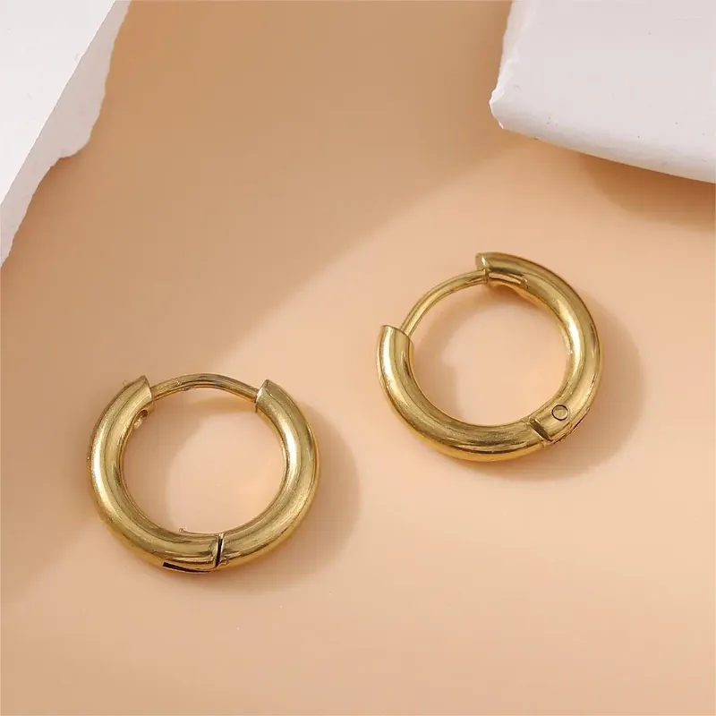 Серьги-кольца, 1 пара, из нержавеющей стали для женщин и мужчин, модный золотой цвет, для маленьких девочек, пирсинг хряща в стиле панк, ювелирные изделия, подарок