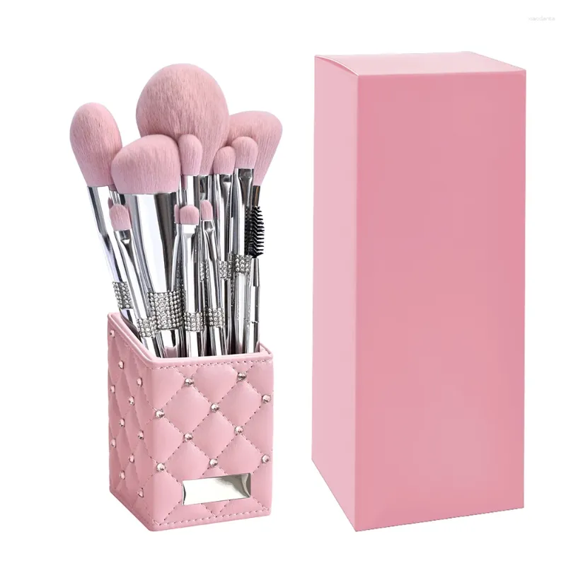 Pinceaux de maquillage 11 pièces/ensemble diamant ensemble poudre fond de teint Blush Contour fard à paupières sourcils cils outils de beauté cosmétique