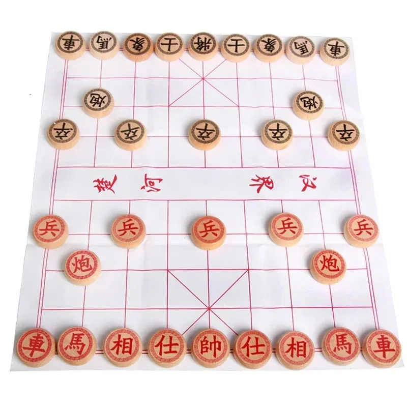 Jeu D’Échecs Chinois (Xiangqi) – Plateau PU – Pièces Bois De Palissandre – Coffret Calligraphie – Voyage