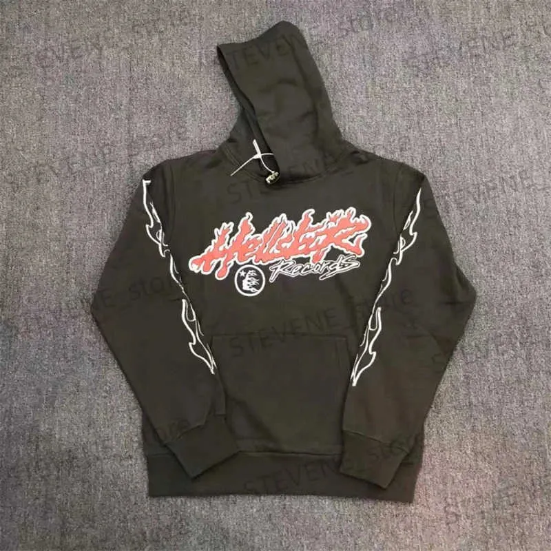 Мужские толстовки с капюшоном Hellstar Extra Large Vintage Hoodie с принтом High Street 1 1 Высококачественная мужская и женская спортивная толстовка T231215