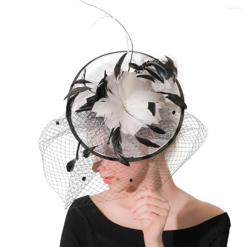 Braut Cocktail Hüte mit Feder Sinamay Hochzeit Fascinator Hut für Rennen Kirche Party Kentucky elegante Damen XMF216