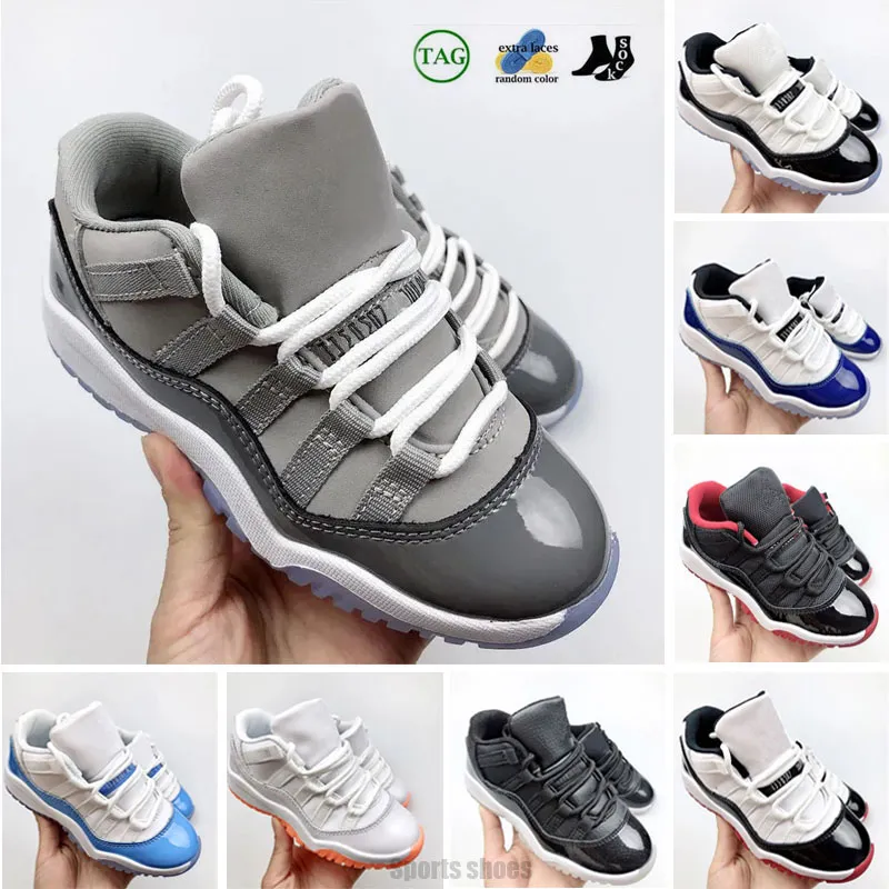 11s Scarpe per bambini jumpman 11 Sneakers per bambini Scarpe da ginnastica da basket red tuono Ragazzi Ragazze Bambini Università Blu Militare Gioventù Sportscool grigio allevato Gatto nero 6C-3Y