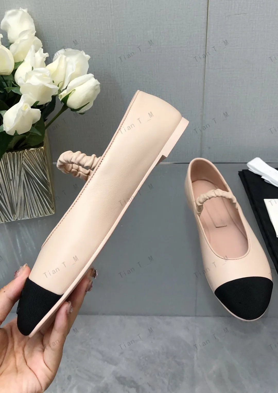 Newest Top Quality Elegant Retro Ballet Sock Shoes Spring Candy Colours Mary Jane Shoes Women Classic Mixed Color pumps Round Toe Flats Real Leather