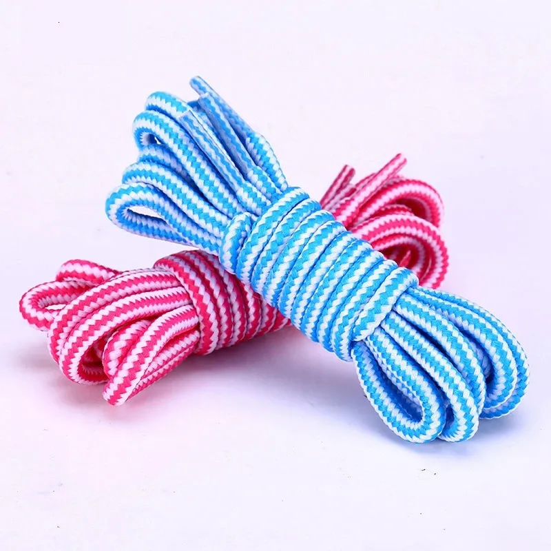 Round Striped Colored Shoelaces, Laces for Outdoor Boots, Shoelace for Hiking Shoes