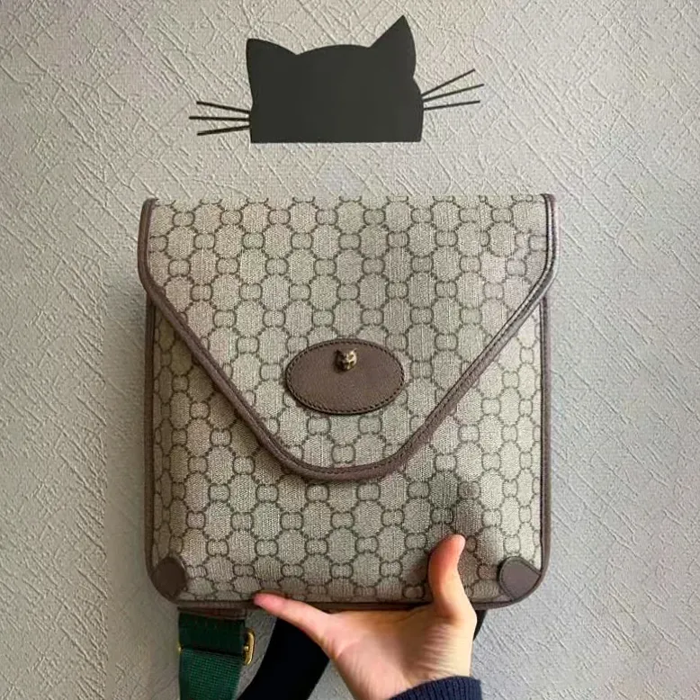 Sac de messager Neo Vintage de qualité supérieure pour hommes enveloppe en toile de luxe sac à main rétro sacs à bandoulière tête de tigre homme hobo portefeuille fourre-tout embrayage femme sac à bandoulière