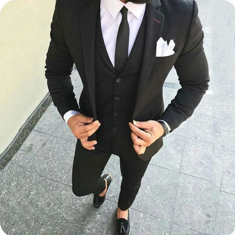 Męskie garnitury czarne mężczyzn ślub dla oblubieńca smoking biznesowy szczupły fit Casual Groom Wear Blazer Man Jacket Kostium